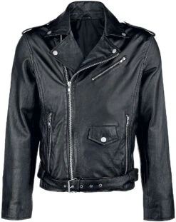 "Leather Jacket" Leather Jacket Black By Classic Style