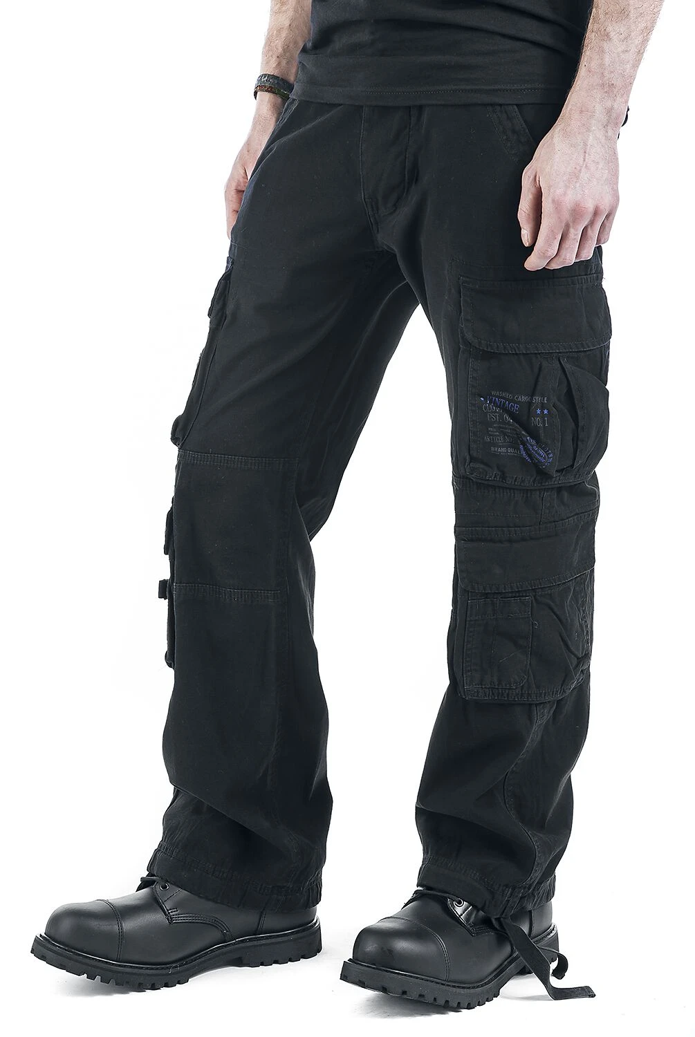 "Pure Vintage Trousers" Cargo Trousers Black By Brandit 11 "Pure Vintage Trousers" Cargo Trousers Black By Brandit - Image 9
