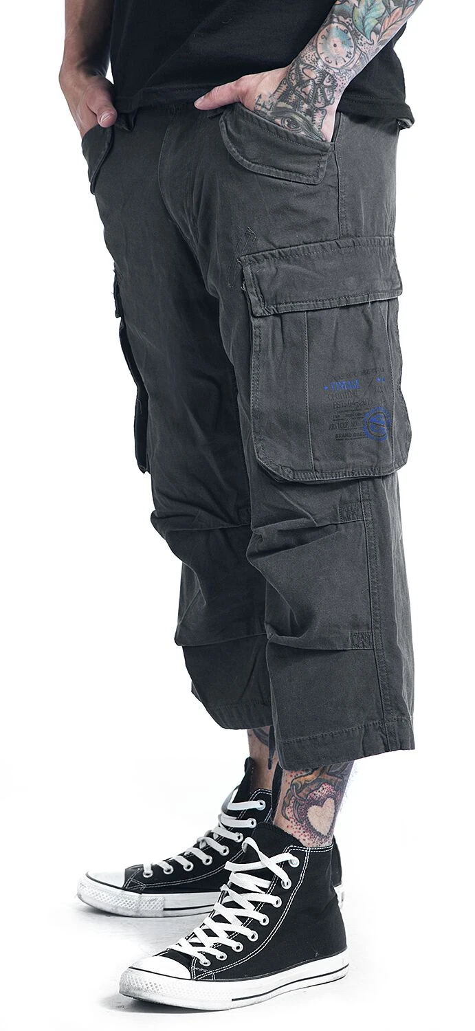 "Industry Vintage 3/4" Shorts Anthracite By Brandit 9 "Industry Vintage 3/4" Shorts Anthracite By Brandit - Image 7