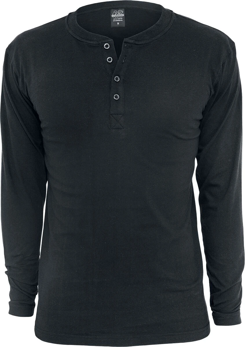 "Basic Henley" Long-sleeve Shirt Black By Urban Classics 3 "Basic Henley" Long-sleeve Shirt Black By Urban Classics