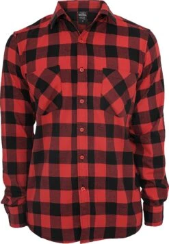 "Checked Flannel" Flanel Shirt Black-red By Urban Classics