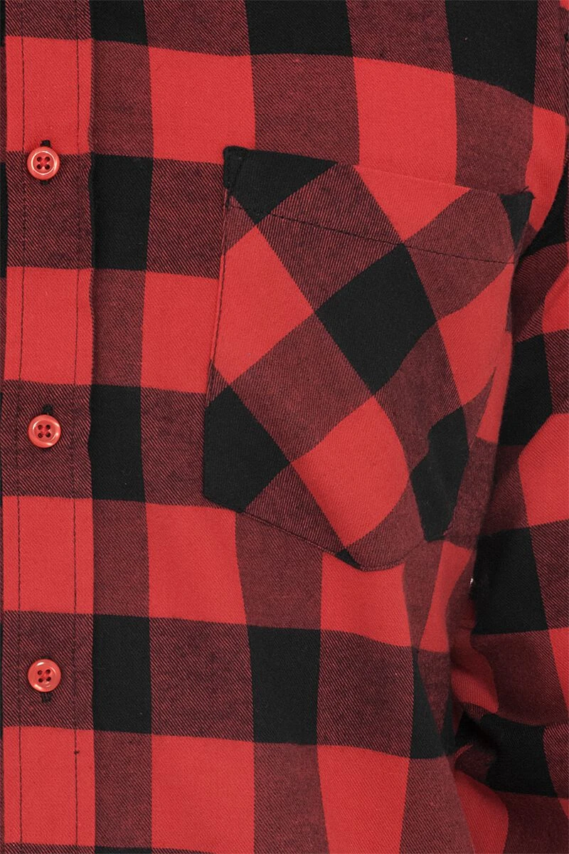 "Checked Flannel" Flanel Shirt Black-red By Urban Classics 6 "Checked Flannel" Flanel Shirt Black-red By Urban Classics - Image 4