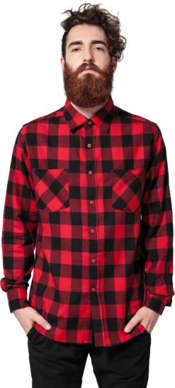 "Checked Flannel" Flanel Shirt Black-red By Urban Classics 12 "Checked Flannel" Flanel Shirt Black-red By Urban Classics -Men Fashion Clothing Store 206622wa