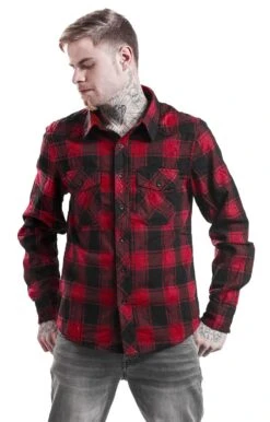 "Checkshirt" Flanel Shirt Red-black By Brandit 10 "Checkshirt" Flanel Shirt Red-black By Brandit -Men Fashion Clothing Store 228664wa