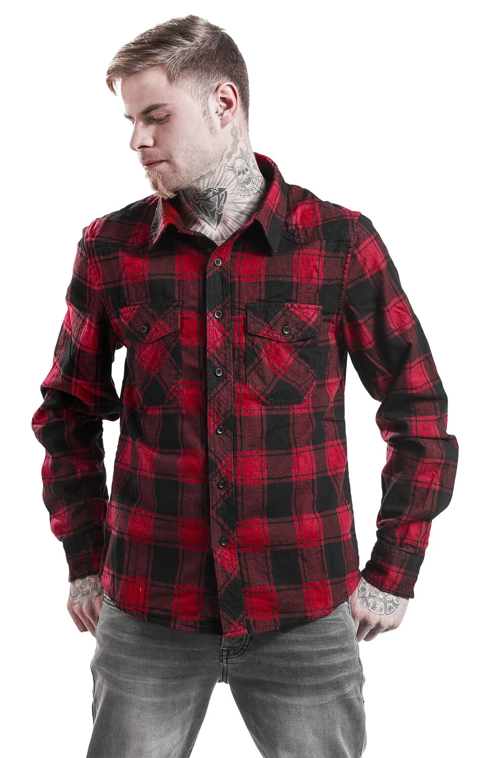 "Checkshirt" Flanel Shirt Red-black By Brandit 5 "Checkshirt" Flanel Shirt Red-black By Brandit - Image 3