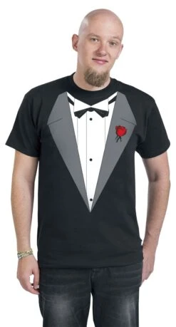 "Vito's Tux" T-Shirt Black By Alcohol & Party -Men Fashion Clothing Store 229160wa