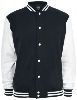 "2-Tone College" Varsity Jacket Black-white By Urban Classics
