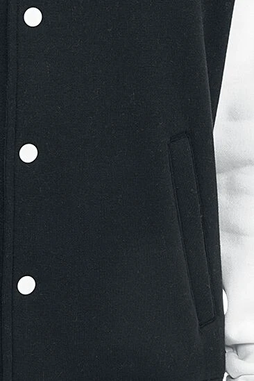 "2-Tone College" Varsity Jacket Black-white By Urban Classics 5 "2-Tone College" Varsity Jacket Black-white By Urban Classics - Image 3