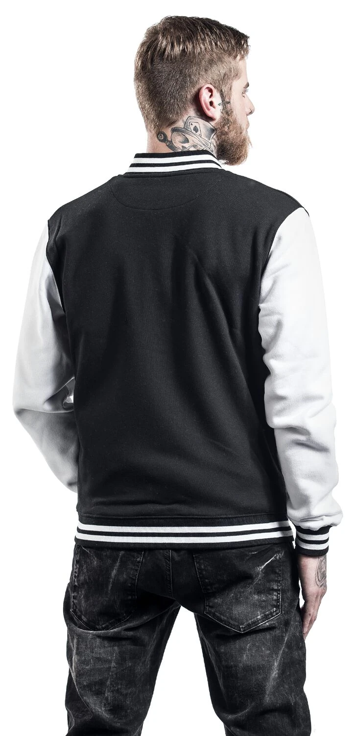 "2-Tone College" Varsity Jacket Black-white By Urban Classics 8 "2-Tone College" Varsity Jacket Black-white By Urban Classics - Image 6