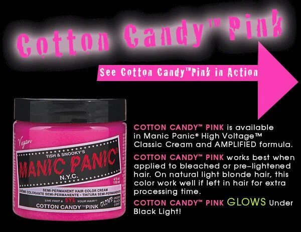 "Cotton Candy Pink - Classic" Hair Dye Pink By Manic Panic 7 "Cotton Candy Pink - Classic" Hair Dye Pink By Manic Panic - Image 5
