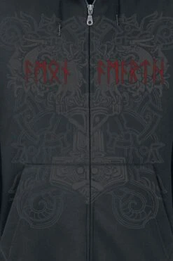 "Viking Horde" Hooded Zip Black By Amon Amarth -Men Fashion Clothing Store 263017d emp