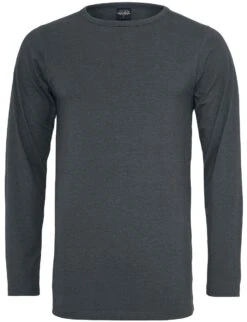 "Fitted Stretch" Long-sleeve Shirt Charcoal By Urban Classics