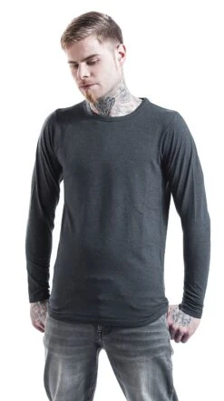 "Fitted Stretch" Long-sleeve Shirt Charcoal By Urban Classics -Men Fashion Clothing Store 281261wa emp