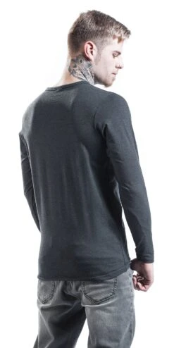 "Fitted Stretch" Long-sleeve Shirt Charcoal By Urban Classics -Men Fashion Clothing Store 281261wb emp