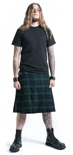 "Kilt" Medium-length Skirt Green-blue By Black Premium By EMP -Men Fashion Clothing Store 282566wa emp