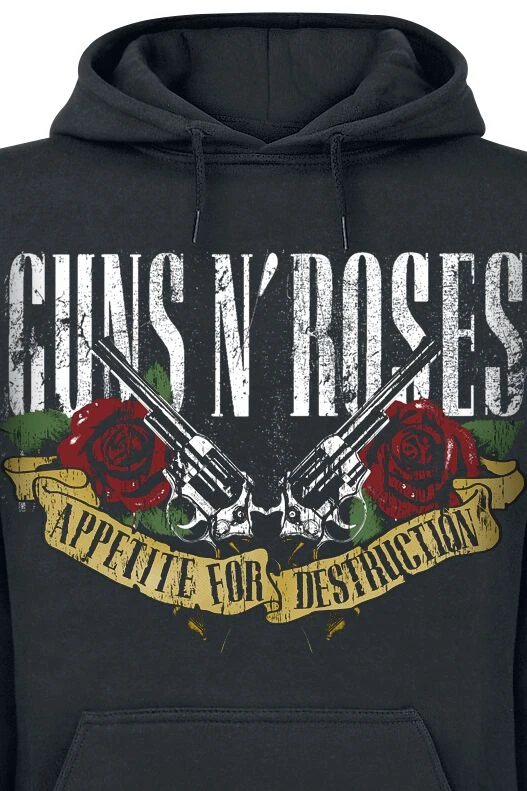 "Appetite For Destruction - Banner" Hooded Sweater Black By Guns N' Roses 5 "Appetite For Destruction - Banner" Hooded Sweater Black By Guns N' Roses - Image 3