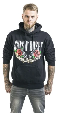 "Appetite For Destruction - Banner" Hooded Sweater Black By Guns N' Roses 12 "Appetite For Destruction - Banner" Hooded Sweater Black By Guns N' Roses -Men Fashion Clothing Store 290812wa emp