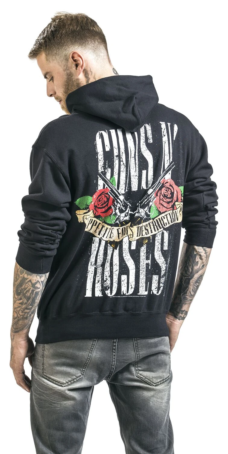 "Appetite For Destruction - Banner" Hooded Sweater Black By Guns N' Roses 8 "Appetite For Destruction - Banner" Hooded Sweater Black By Guns N' Roses - Image 6