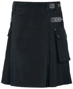 "Kilt" Medium-length Skirt Black By Black Premium By EMP