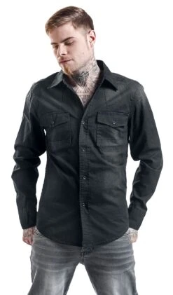 "Hardee" Jeans Shirt Black By Brandit 11 "Hardee" Jeans Shirt Black By Brandit -Men Fashion Clothing Store 292384wa