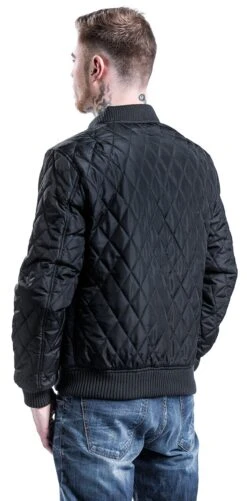 "Diamond Quilt Nylon Jacket" Between-seasons Jacket Black By Urban Classics -Men Fashion Clothing Store 293446wb emp