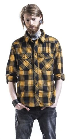 "Checkshirt" Longsleeve Black-yellow By Brandit 12 "Checkshirt" Longsleeve Black-yellow By Brandit -Men Fashion Clothing Store 298956wa