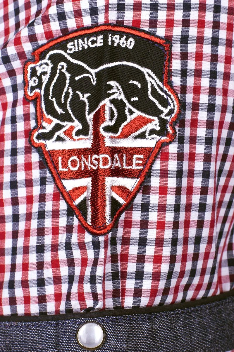 "Reigate" Short-sleeved Shirt Blue-red-white By Lonsdale London 6 "Reigate" Short-sleeved Shirt Blue-red-white By Lonsdale London - Image 4