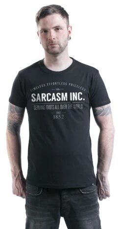 "Sarcasm Inc." T-Shirt Black By Slogans -Men Fashion Clothing Store 314062wa emp