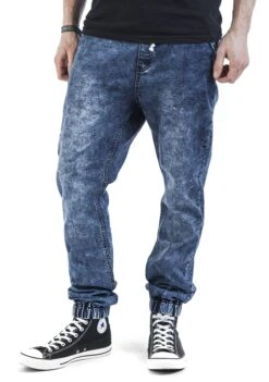 "Sweat Denim" Tracksuit Trousers Blue By Forplay -Men Fashion Clothing Store 325224wa emp