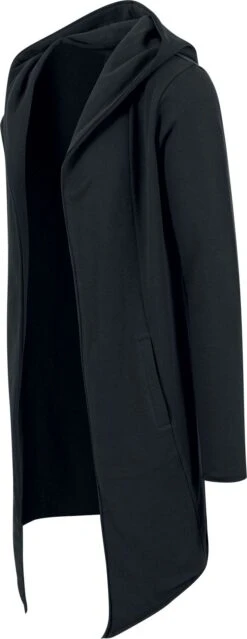 "Long Hooded Open Edge Cardigan" Cardigan Black By Urban Classics -Men Fashion Clothing Store 330130c emp
