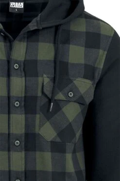 "Hooded Checked Flannel" Flanel Shirt Black-green By Urban Classics 8 "Hooded Checked Flannel" Flanel Shirt Black-green By Urban Classics -Men Fashion Clothing Store 330193d emp