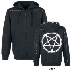 "Mask Of Sanity" Hooded Zip Black By Gothicana By EMP