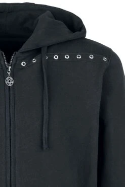 "Mask Of Sanity" Hooded Zip Black By Gothicana By EMP -Men Fashion Clothing Store 342686d