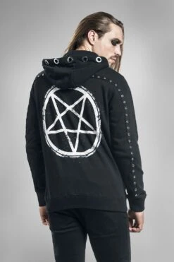 "Mask Of Sanity" Hooded Zip Black By Gothicana By EMP -Men Fashion Clothing Store 342686wb emp