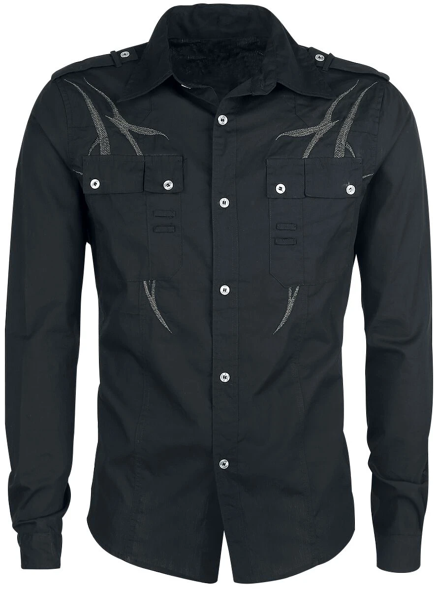 "Black Tribe" Longsleeve Black-grey By Gothicana By EMP 3 "Black Tribe" Longsleeve Black-grey By Gothicana By EMP