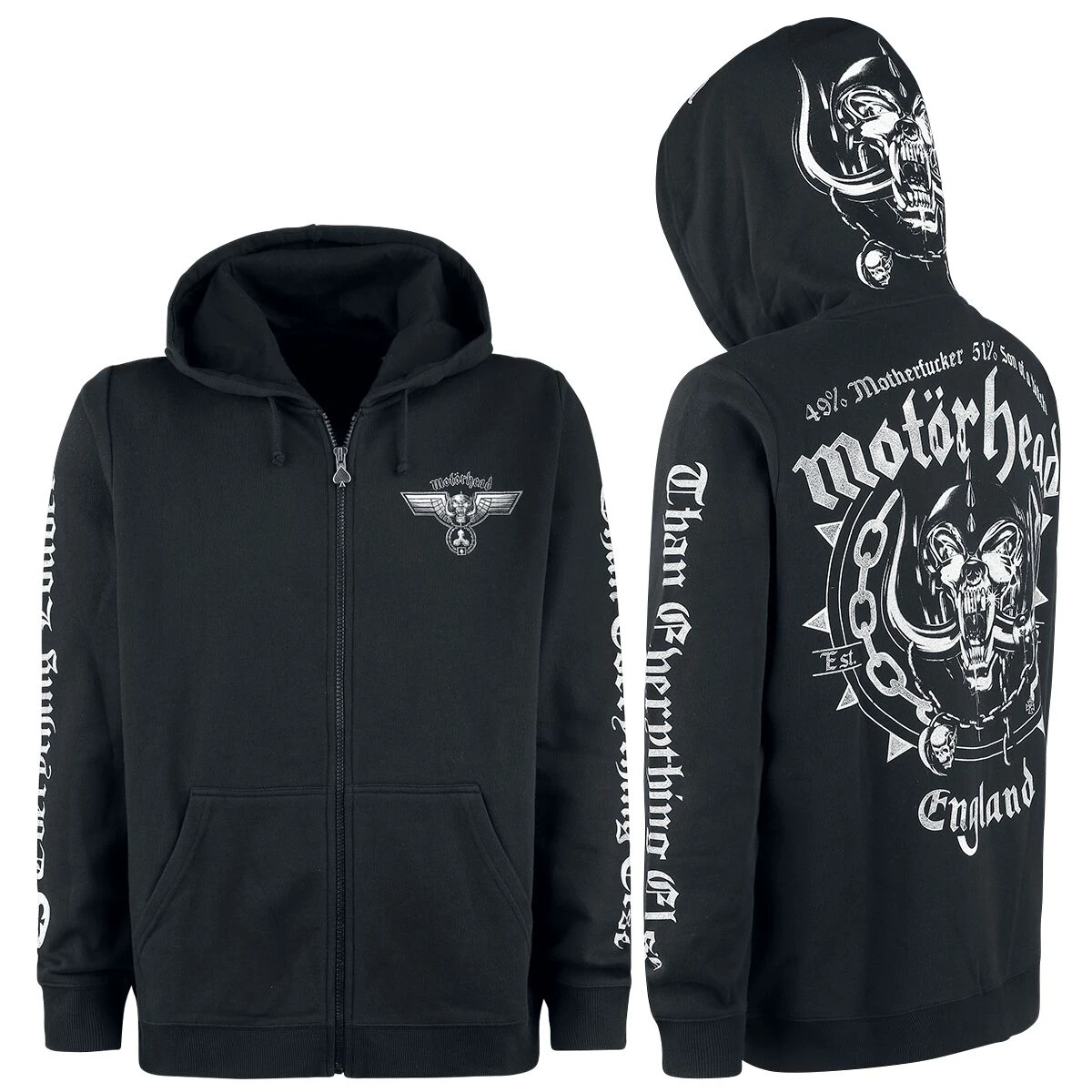 "England" Hooded Zip Black By Motörhead 3 "England" Hooded Zip Black By Motörhead
