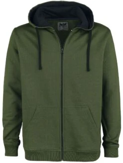 "Mask Of Sanity" Hooded Zip Olive By Black Premium By EMP