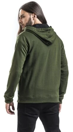 "Mask Of Sanity" Hooded Zip Olive By Black Premium By EMP -Men Fashion Clothing Store 349474wb emp