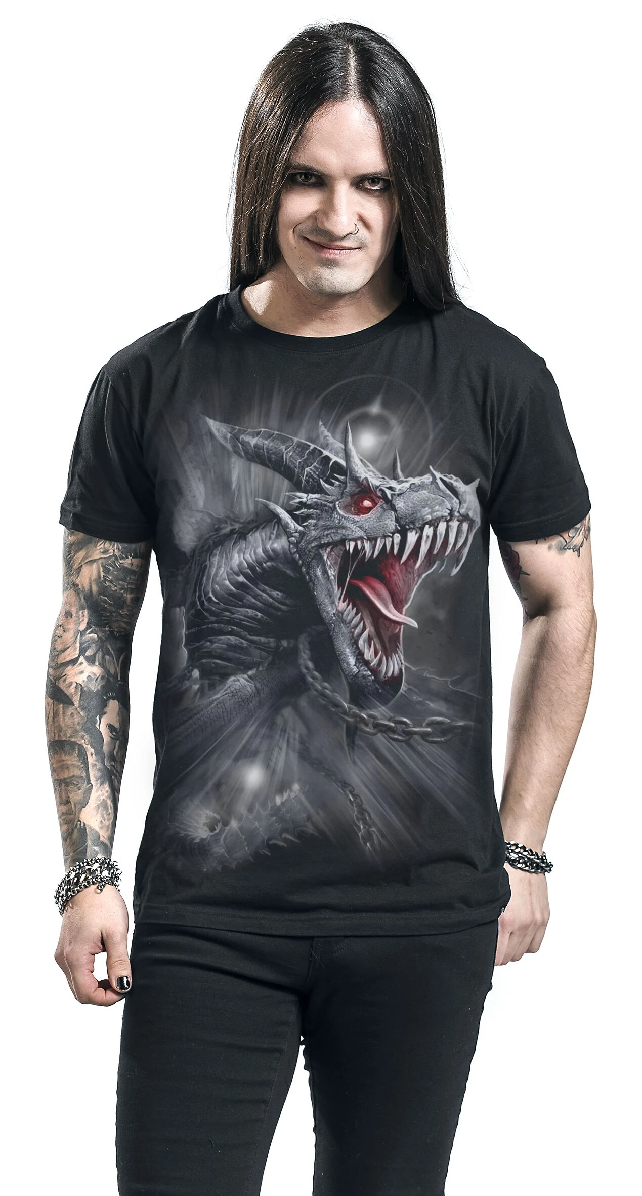 "Dragon's Cry" T-Shirt Black By Spiral 7 "Dragon's Cry" T-Shirt Black By Spiral - Image 5