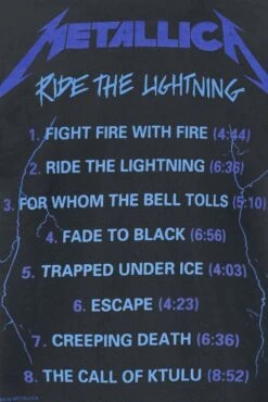 "Ride The Lightning" T-Shirt Black By Metallica -Men Fashion Clothing Store 351667d2