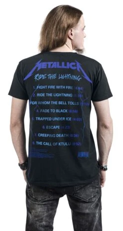 "Ride The Lightning" T-Shirt Black By Metallica -Men Fashion Clothing Store 351667wb