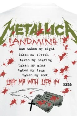 "One Landmine" T-Shirt White By Metallica -Men Fashion Clothing Store 357078d2 emp