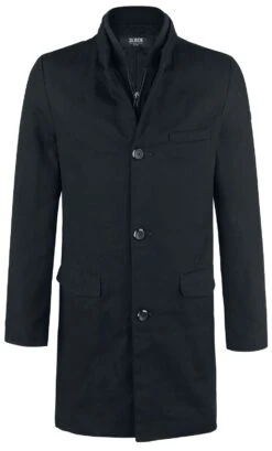 "Single-Breasted Coat" Short Coat Black By Black Premium By EMP