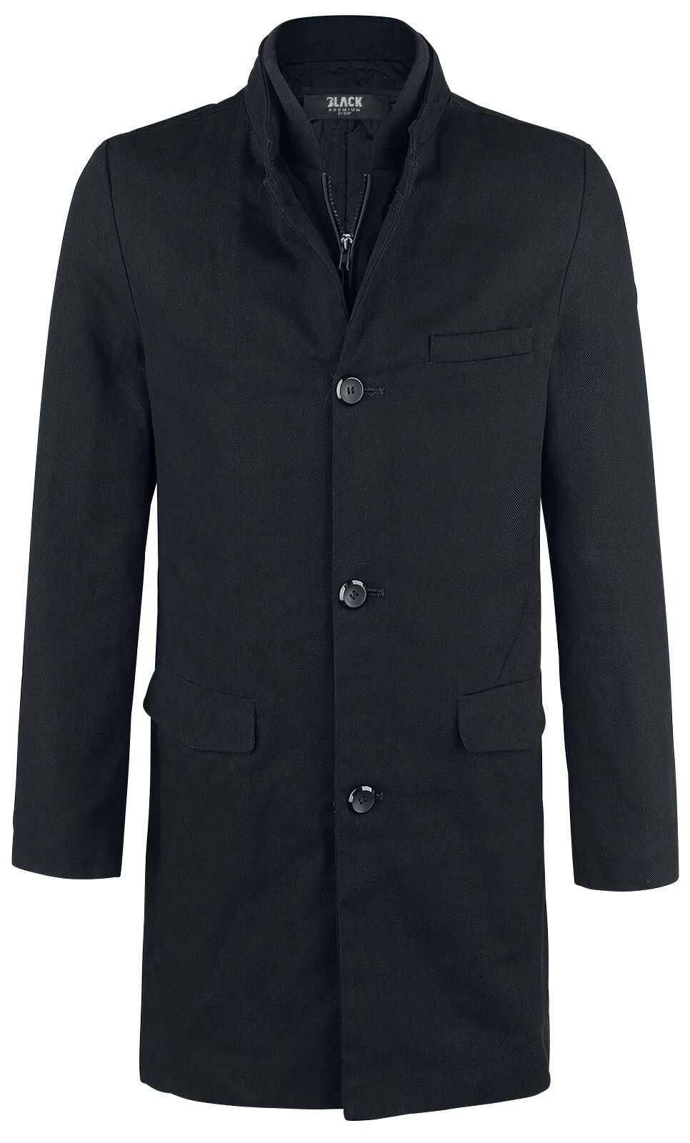 "Single-Breasted Coat" Short Coat Black By Black Premium By EMP 3 "Single-Breasted Coat" Short Coat Black By Black Premium By EMP