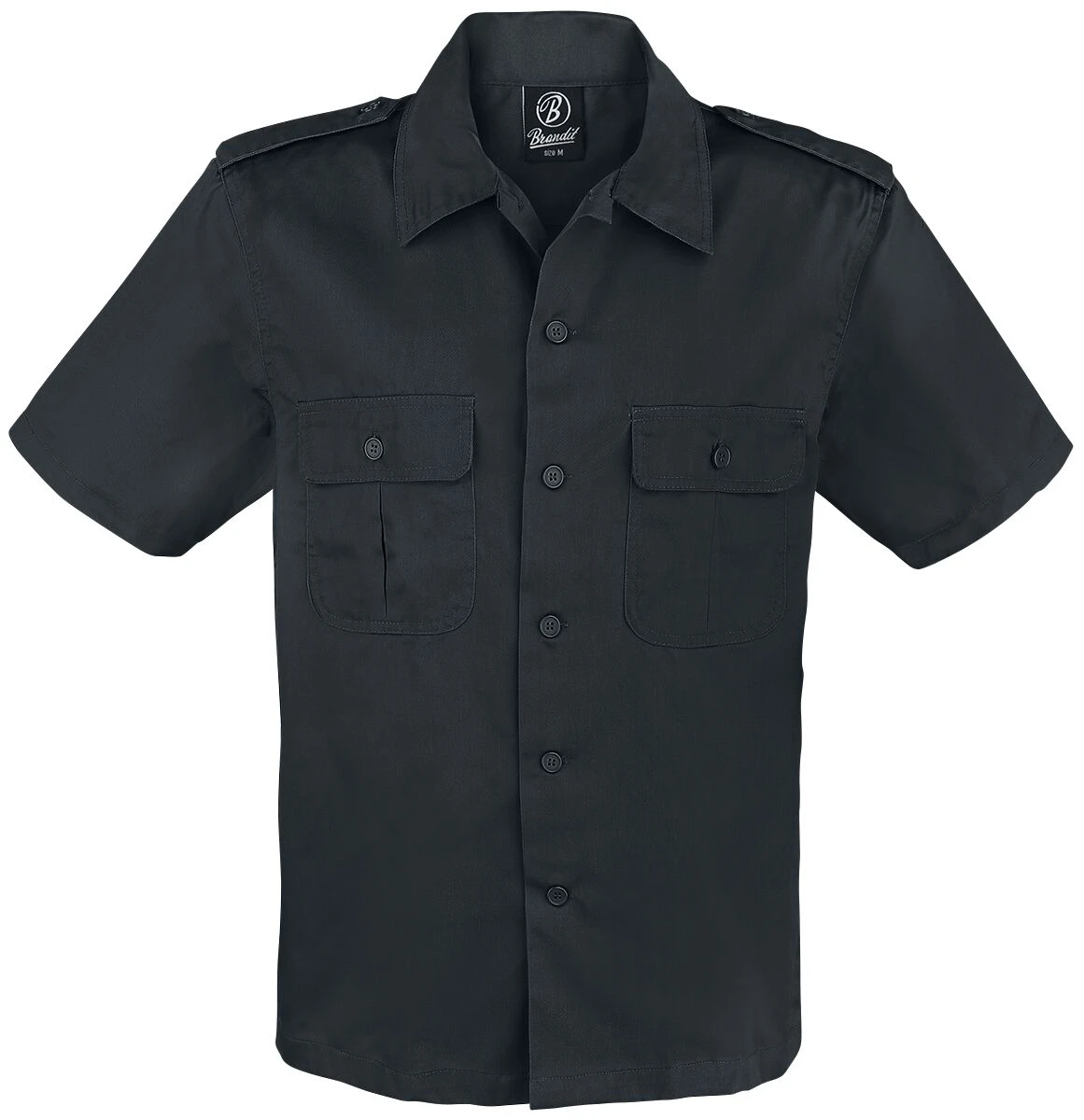 "1/2 Sleeve US Shirt" Short-sleeved Shirt Black By Brandit 3 "1/2 Sleeve US Shirt" Short-sleeved Shirt Black By Brandit