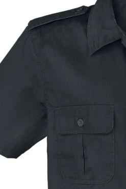 "1/2 Sleeve US Shirt" Short-sleeved Shirt Black By Brandit 9 "1/2 Sleeve US Shirt" Short-sleeved Shirt Black By Brandit -Men Fashion Clothing Store 358367d emp