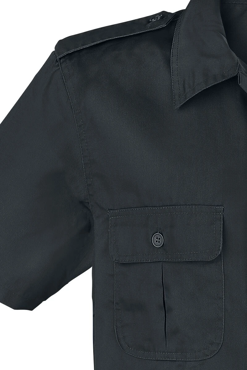 "1/2 Sleeve US Shirt" Short-sleeved Shirt Black By Brandit 5 "1/2 Sleeve US Shirt" Short-sleeved Shirt Black By Brandit - Image 3