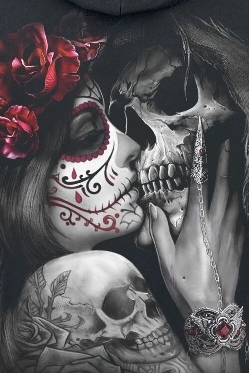 "Dead Kiss" Hooded Sweater Black By Spiral 6 "Dead Kiss" Hooded Sweater Black By Spiral - Image 4