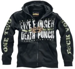 "Locked & Loaded" Hooded Zip Black By Five Finger Death Punch 22 "Locked & Loaded" Hooded Zip Black By Five Finger Death Punch -Men Fashion Clothing Store 367156za