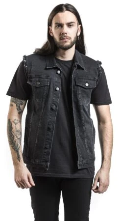 "Life Of An Easy Rider" Vest Grey By Black Premium By EMP -Men Fashion Clothing Store 368753wa